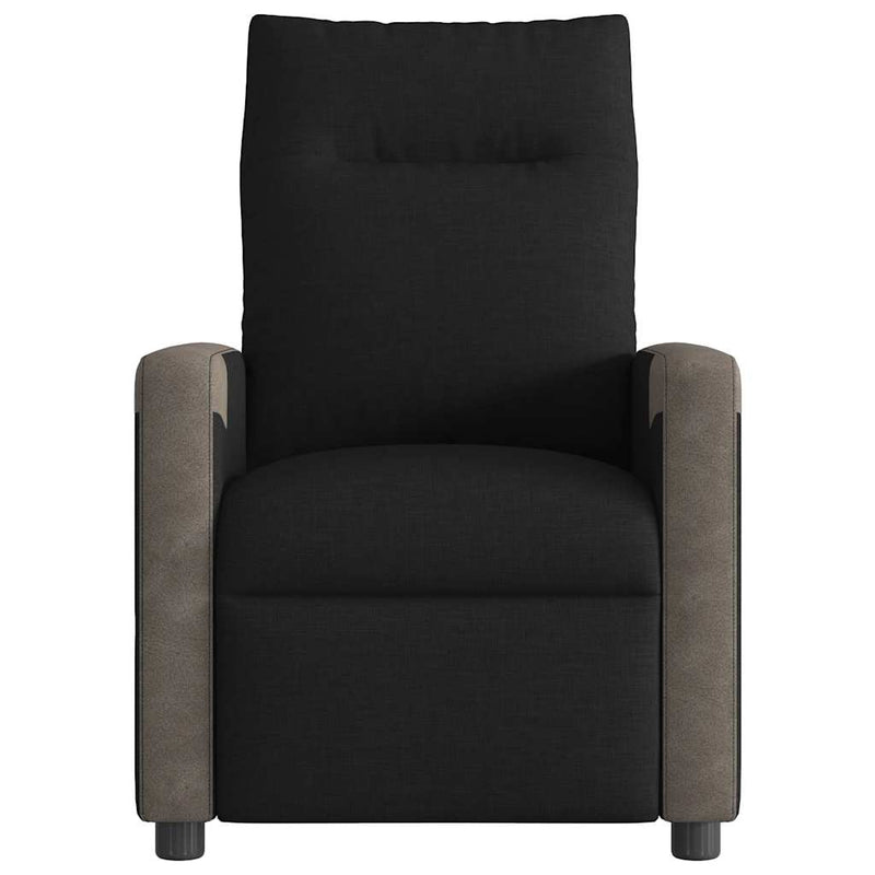 Fotoliu de masaj rabatabil, negru, material textil