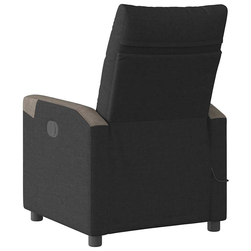 Fotoliu de masaj rabatabil, negru, material textil