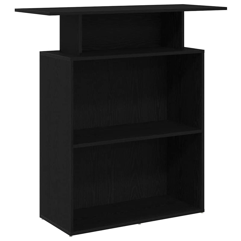 Birou de recepție negru 100x40x104 cm, lemn stratificat