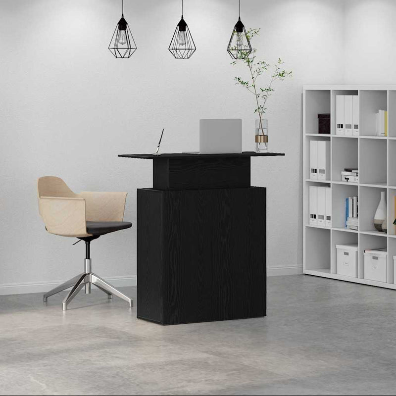 Birou de recepție negru 100x40x104 cm, lemn stratificat