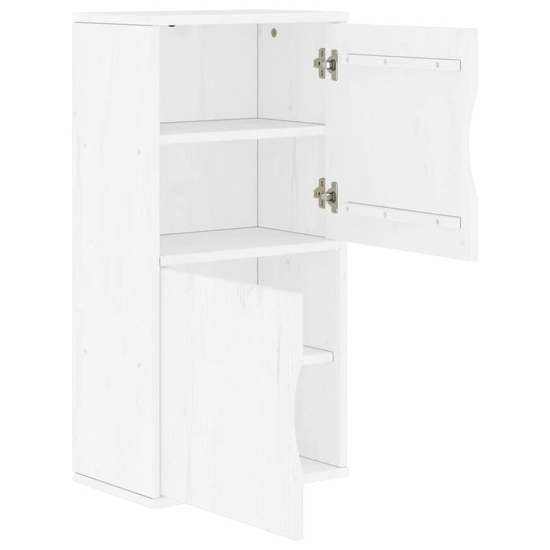 Dulap lateral „ODDA” alb 40x24x79 cm, lemn masiv de pin