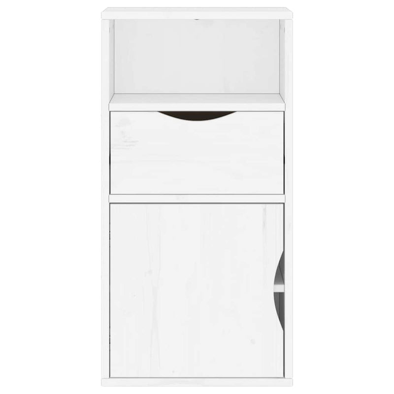 Dulap lateral cu sertar „ODDA” alb 40x24x79cm lemn masiv de pin