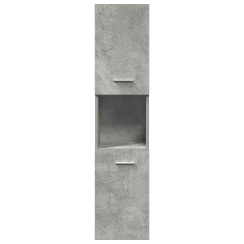 Set mobilier de baie, 3 piese, gri beton, lemn compozit