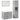 Set mobilier de baie, 4 piese, gri beton, lemn compozit