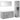 Set mobilier de baie, 4 piese, gri beton, lemn compozit