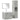 Set mobilier de baie, 4 piese, gri beton, lemn compozit