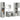 Set mobilier de baie, 5 piese, gri beton, lemn prelucrat