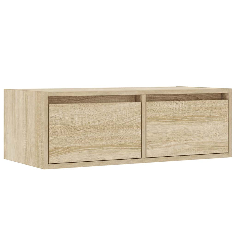 Comodă TV cu lumini LED, stejar sonoma, 75x35,5x25 cm