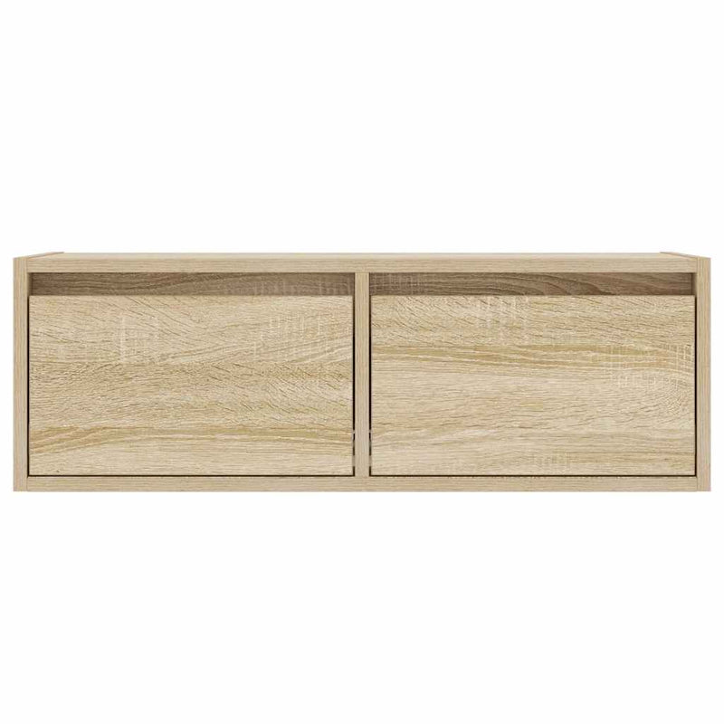 Comodă TV cu lumini LED, stejar sonoma, 75x35,5x25 cm
