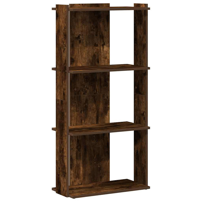 Bibliotecă 3 niveluri stejar afumat 60x30x120 cm lemn prelucrat