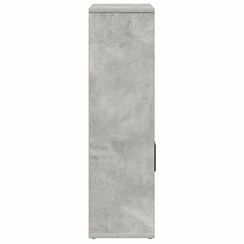 Bibliotecă, gri beton, 60x24x85 cm, lemn prelucrat