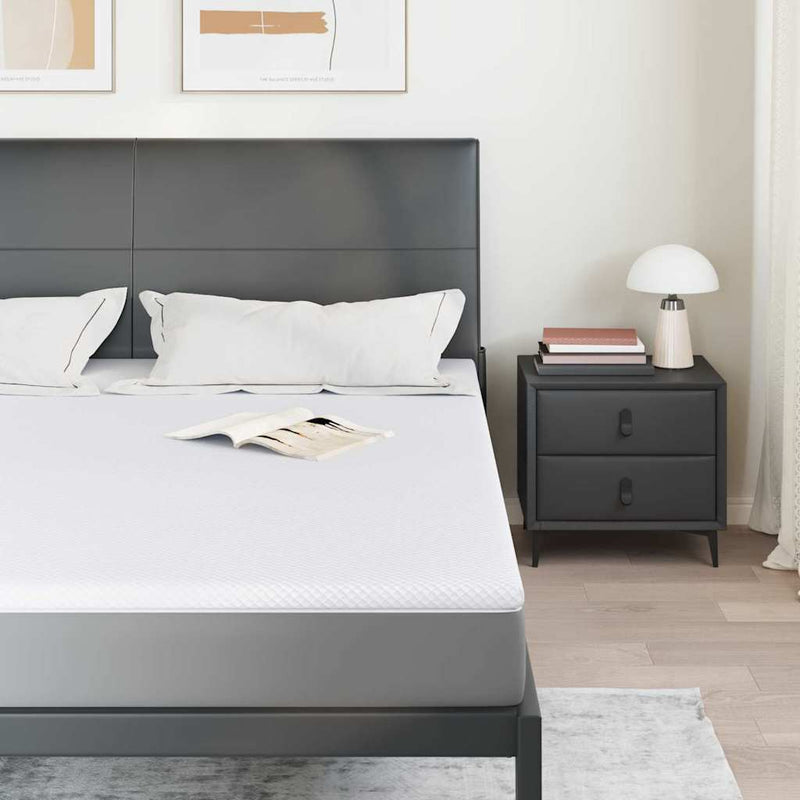 Topper din spumă cu memorie 200 x 200 cm Thick Moale Alb
