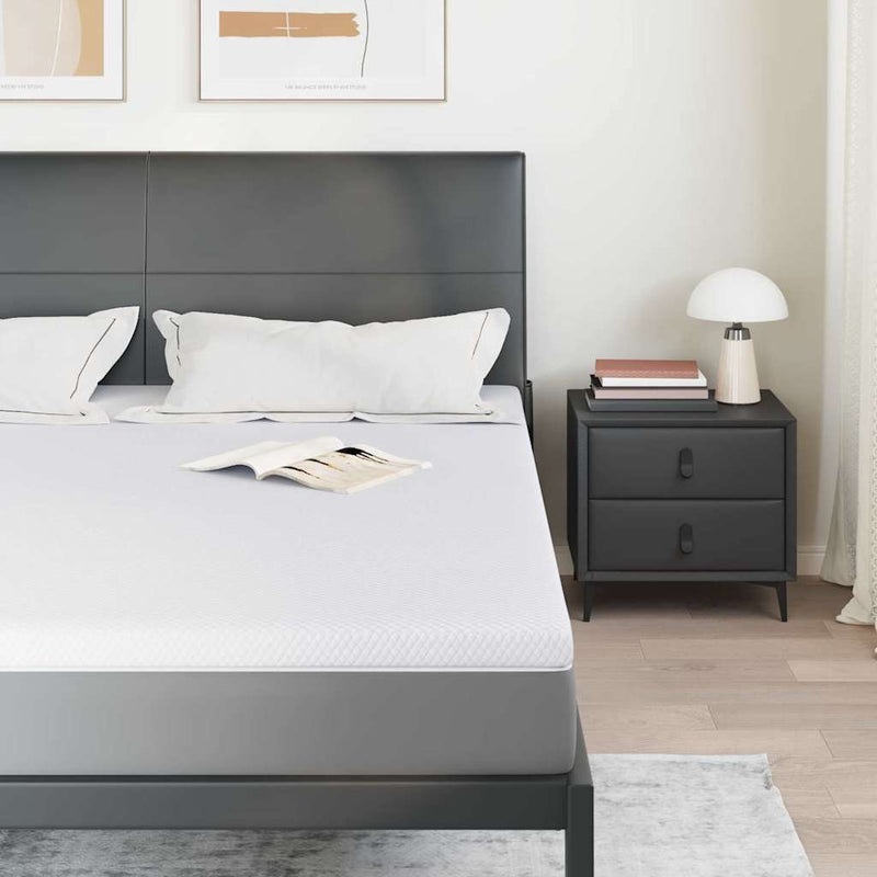 Topper din spumă cu memorie 180 x 200 cm Thick Moale Alb