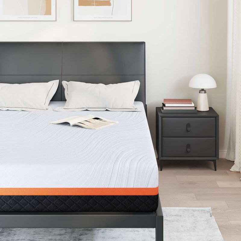 Saltea Alb și gri 140 x 190 cm Material Jacquard