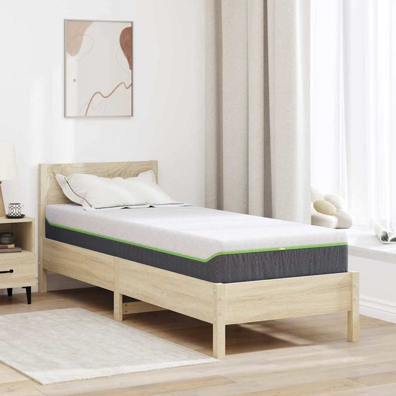 Saltea Alb și gri 80 x 200 cm Material Jacquard