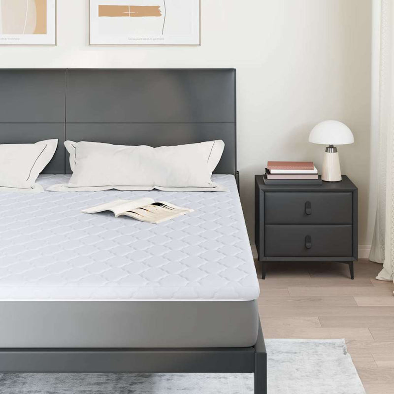 Topper din nucă de cocos Alb 200 x 200 cm Material Jacquard