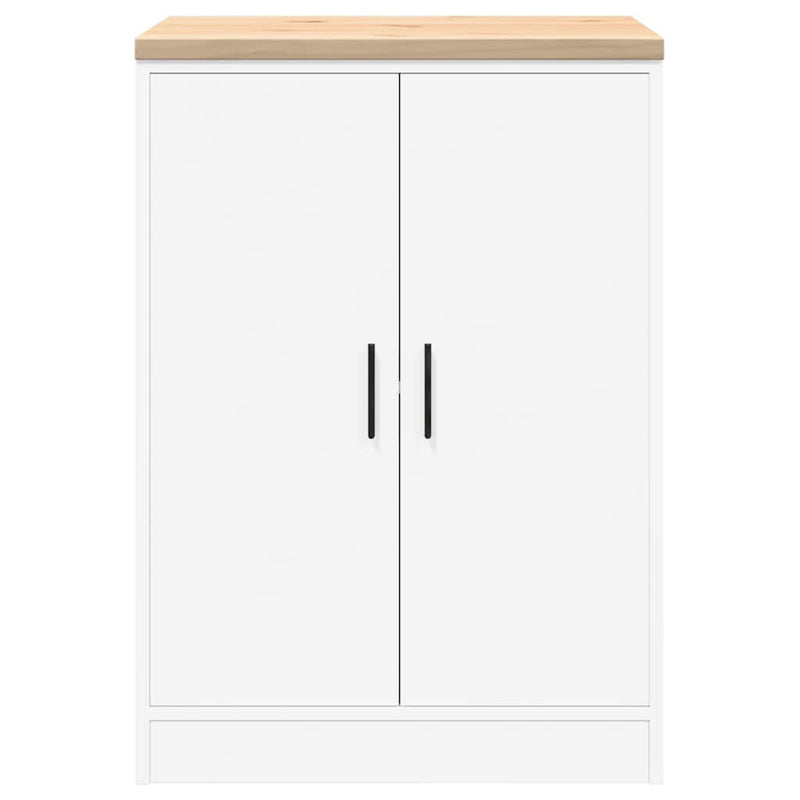Dulap depozitare garaj alb 60x51x85 cm lemn masiv de pin