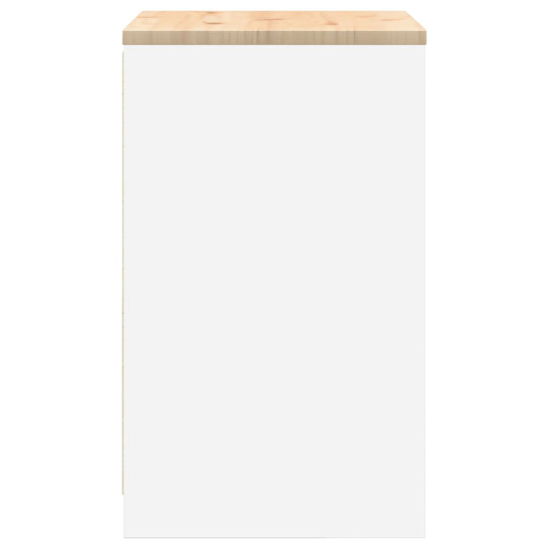 Dulap depozitare garaj alb 60x51x85 cm lemn masiv de pin