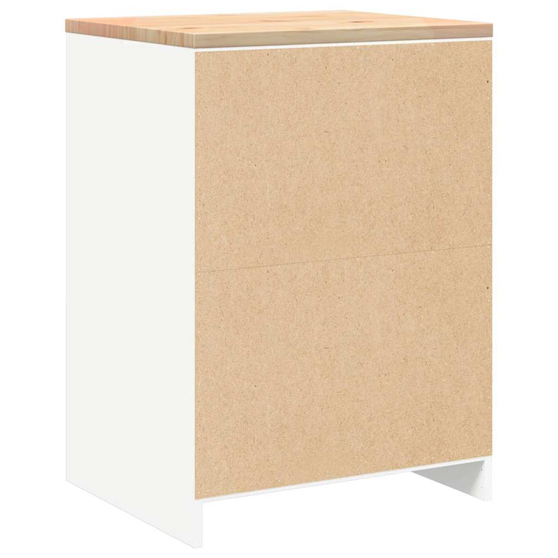 Dulap depozitare garaj alb 60x51x85 cm lemn masiv de pin