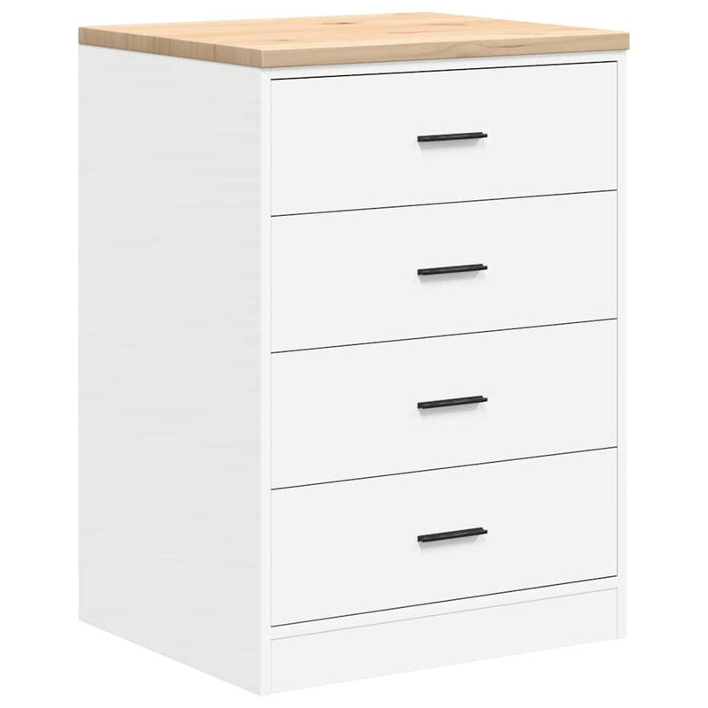 Dulap depozitare garaj alb 60x51x85 cm lemn masiv de pin