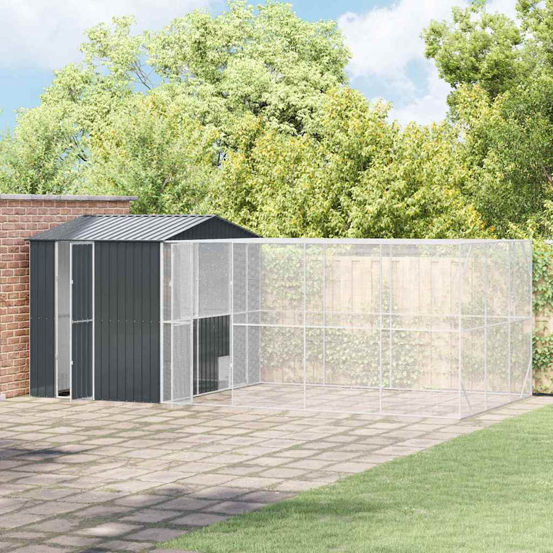 Cușcă pentru păsări Antracit 635 x 304 x 247 cm Oțel Galvanizat
