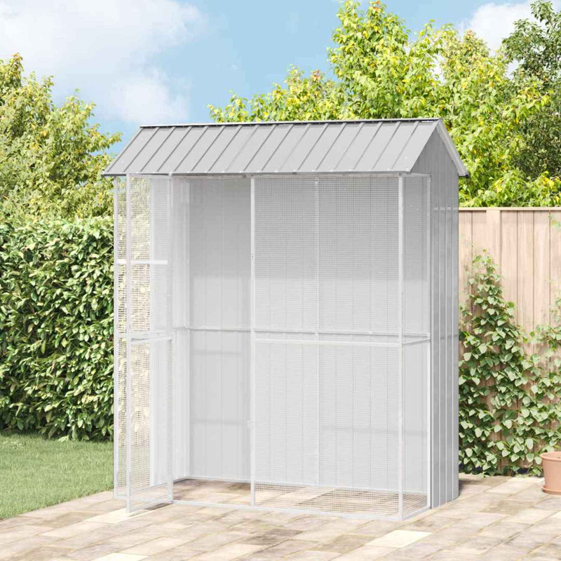 Cușcă pentru păsări Gri 215 x 110 x 247 cm Oțel Galvanizat