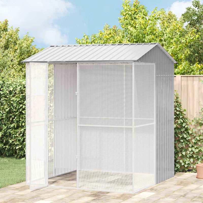 Cușcă pentru păsări Gri 215 x 210 x 247 cm Oțel Galvanizat