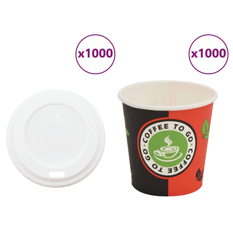 Cești de cafea din hârtie cu capace 1000 buc 4oz 120ml