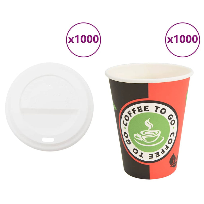 Cești de cafea din hârtie cu capace 1000 buc 4oz 100ml