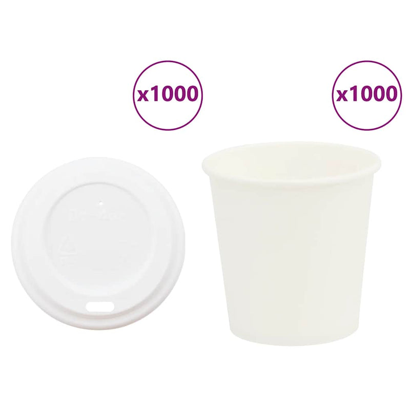Cești de cafea din hârtie cu capace 1000 buc 4oz 100ml