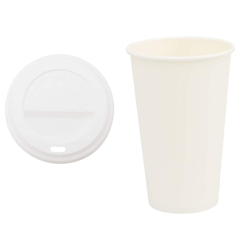 Cești de cafea din hârtie cu capace 1000 buc 16 oz 400 ml