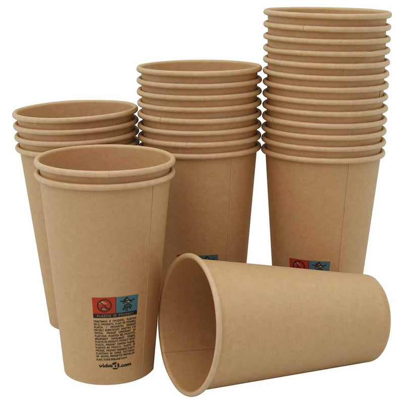 Cești de cafea din hârtie cu capace 1000 buc 16 oz 400 ml