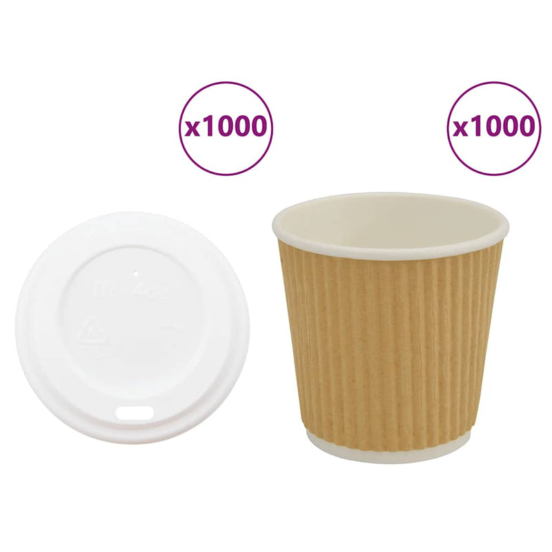 Cești de cafea din hârtie cu capace 1000 buc 4oz 100ml
