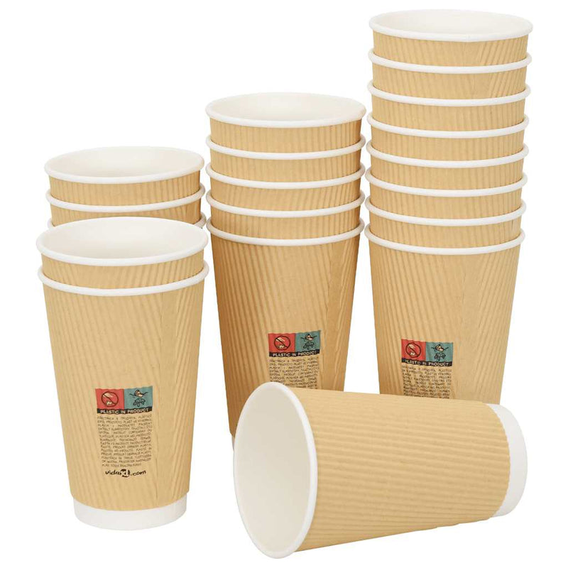 Cești de cafea din hârtie cu capace 1000 buc 16 oz 400 ml