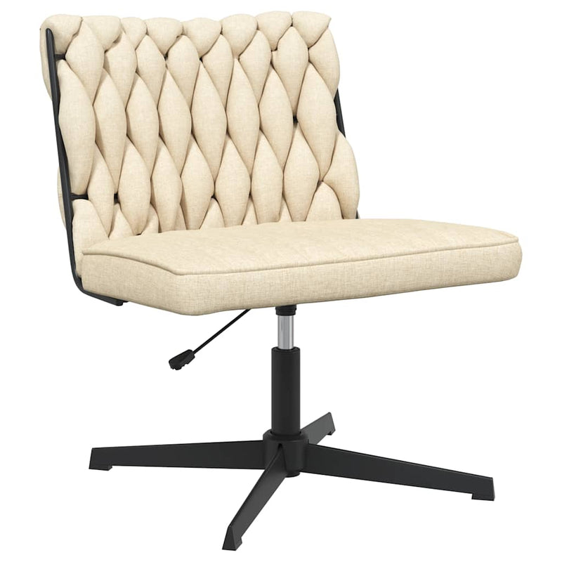 Scaun de birou pivotant, crem, material textil