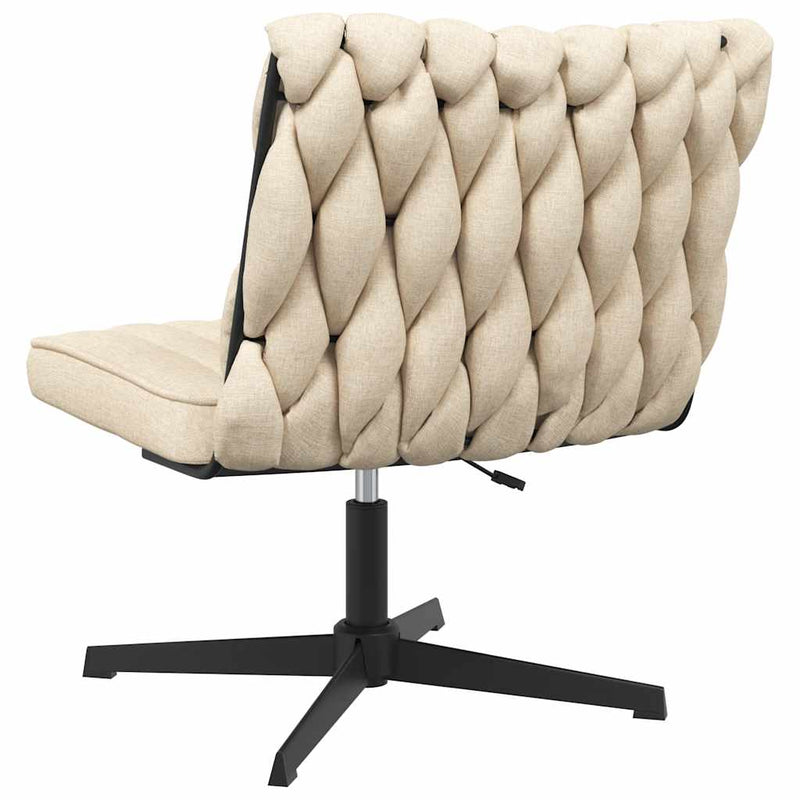 Scaun de birou pivotant, crem, material textil