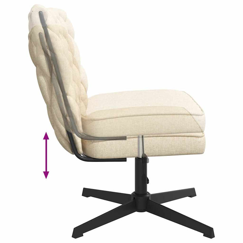 Scaun de birou pivotant, crem, material textil