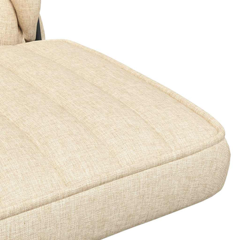 Scaun de birou pivotant, crem, material textil