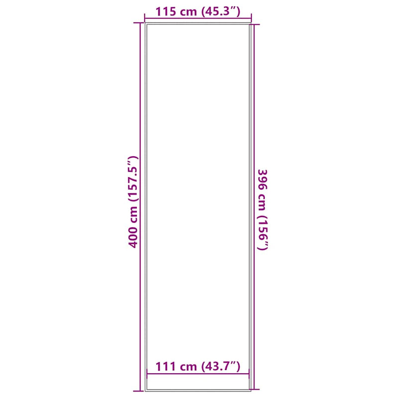 Preș gri 115x400 cm