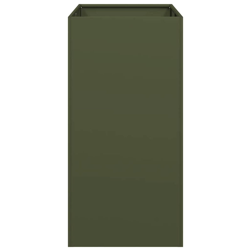 Jardinieră verde măsline 40x80x80 cm oțel