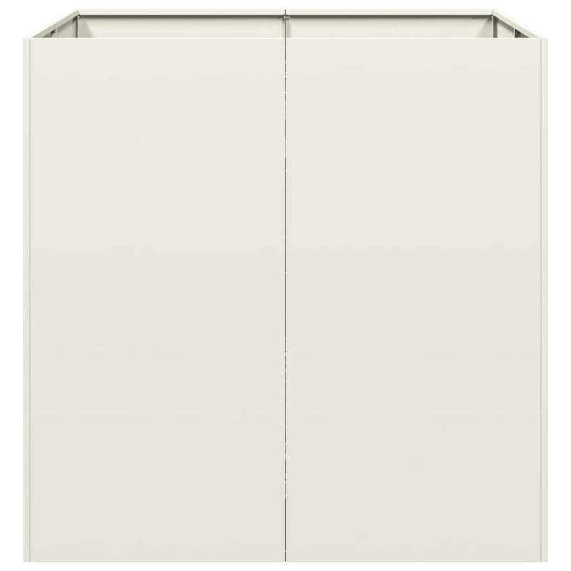Jardinieră alb 80x80x80 cm oțel