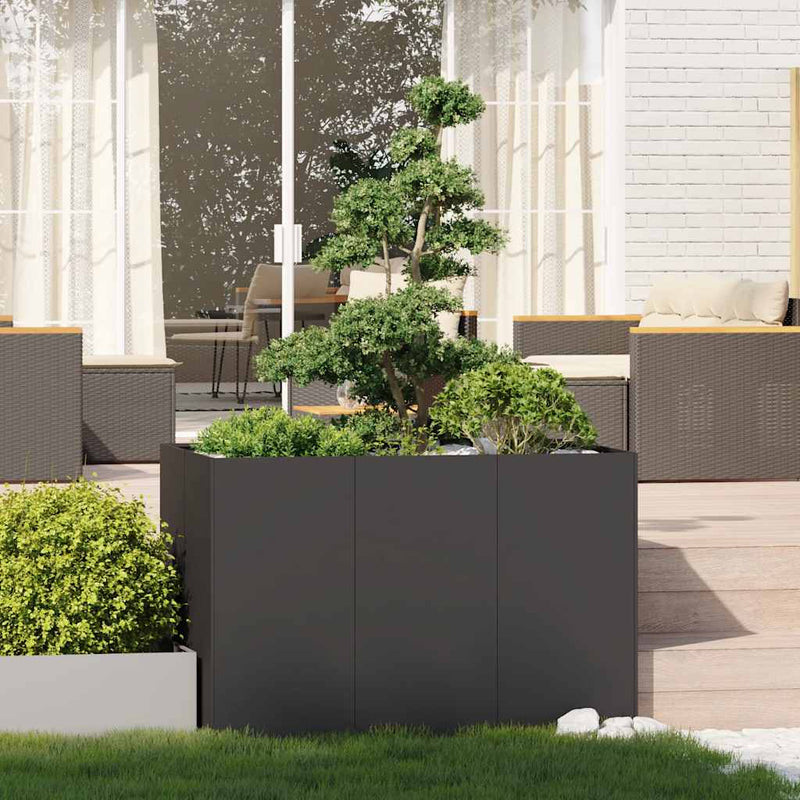 Jardinier negru 120x80x80 cm Oțel