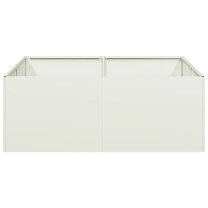 Jardinieră alb 80x80x30 cm oțel