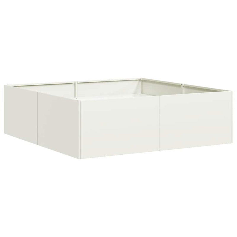 Jardinieră alb 100x100x30 cm oțel