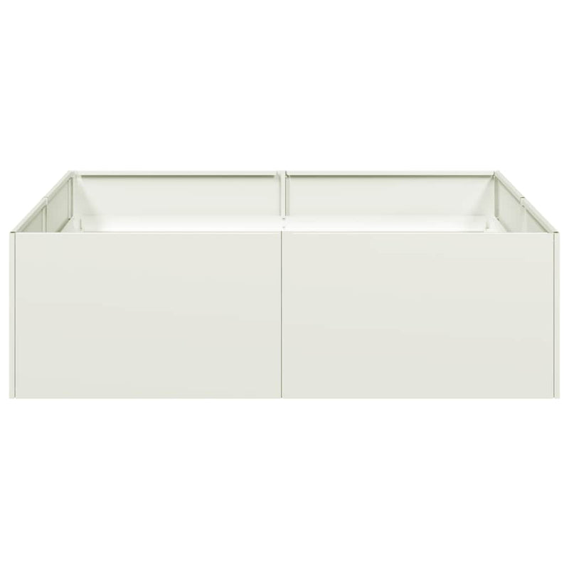 Jardinieră alb 100x100x30 cm oțel