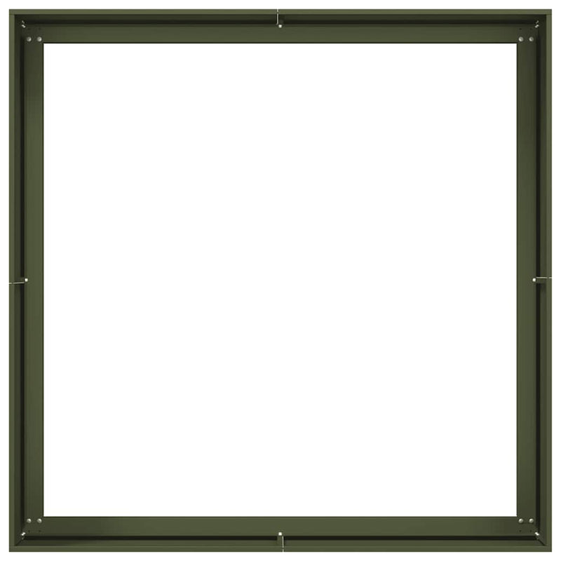 Jardinieră verde măsline 100x100x40 cm oțel