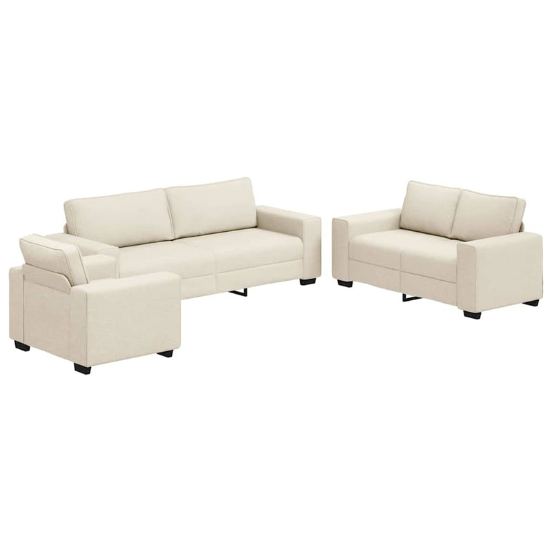 Canapea 3 buc. Bej Material textil din in