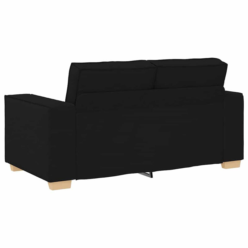 Canapea 3 buc. Negru Material textil din in