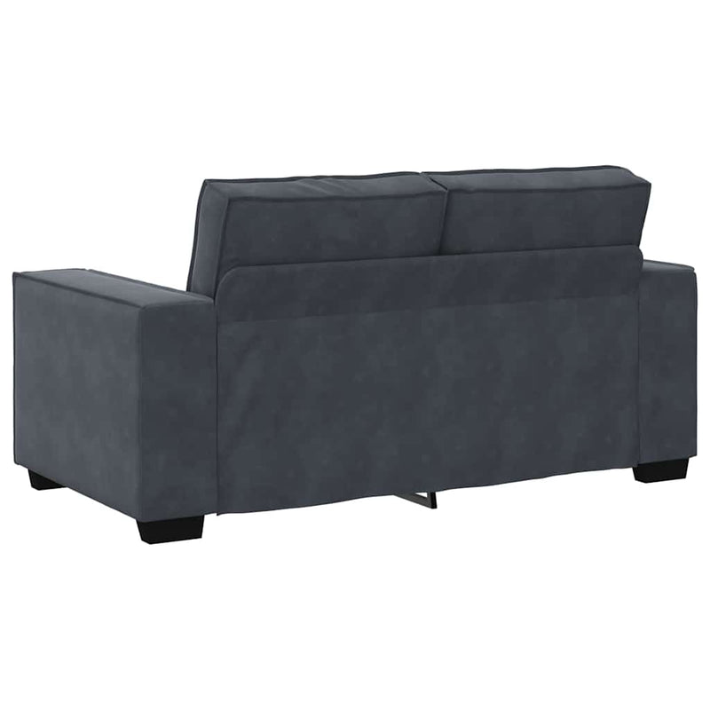 Set de canapele cu perne, 3 piese, gri închis, catifea