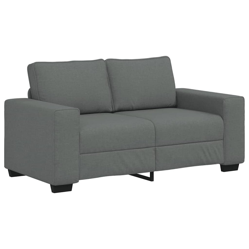 Set de canapele cu perne, 3 piese, gri închis, textil